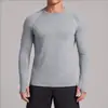 Camiseta interior base transpirable elástica para hombre, amigable con la piel, de manga larga, absorbente de humedad, para deportes al aire libre, correr, senderismo, fitness, casual