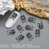Joyería vintage de estilo oscuro con diseño de corazón para uñas, cruz de metal, personalidad de amor, calavera, aleación de uñas, accesorios de diamantes