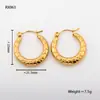 Pendientes al por mayor Transfronterizos Moda Europea y Americana Ol Acero de Titanio Grabado Geométrico Redondo Pendientes para Mujer Simples de Moda Pendientes de Lujo Accesibles
