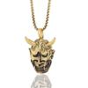 Collar de máscara de fantasma de marca japonesa de moda, estilo retro punk hip-hop, con cuerno Domingy Prajna y cara de fantasma.