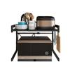 Rack de armazenamento de cozinha, rack de forno de micro-ondas retrátil, rack de armazenamento, ferro de duas camadas rack de forno de micro-ondas