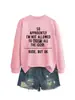 Código europeu comércio exterior desejo europeu e americano moda gola redonda suéter feminino TÃO APARENTEMENTE EU sou plus size solto lazer