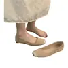 Elegantes Mocasines Planos, Zapatos de Salón Negros Elegantes de Nuevo Estilo Chino, Zapatos de Mujer de Otoño Poco Profundos Estilo Francés