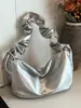 Bolsa Plissada de Grande Capacidade para Mulheres, Elegante Nova Bolsa Dumpling 2026, Design de Cor Sólida, Bolsa de Ombro Transversal para o Dia a Dia