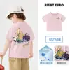 Camiseta de Algodão Fresca de Manga Curta para Meninos Europeus - Lançamento 2026 Roupas Infantis Verão Blusa Fina de Meia Manga para Crianças e Bebês