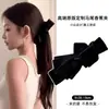 Pinza de Plátano con Lazo Negro Satinado Coreano para la Parte Posterior de la Cabeza de las Mujeres Pinza Vertical para Cola de Caballo Pasador Accesorios para el Cabello