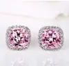 Aretes cuadrados de deseo transfronterizos Aobao para mujer, aretes simples y de moda con circonita, aretes de temperamento y moda, aretes de pelo de una generación