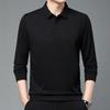 Nueva Camiseta de Manga Larga a Cuadros de Piña Otoñal para Hombre Camisa Polo de Color Sólido Casual de Negocios con Cuello para Hombre Camiseta Básica para Hombre