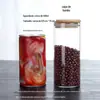 Fabricante Atacado de Pote de Vidro Selado Vidro de Alto Borosilicato Multiestilo Tampa de Bambu Pote de Armazenamento de Chá Pote de Armazenamento de Vidro