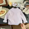 Capa base engrosada para niños, top cálido de cuello medio, ropa interior de otoño e invierno, unisex, uniforme escolar cálido, capa interior engrosada, manga larga