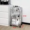 Estantería de Almacenamiento Pequeña con Ruedas al por Mayor Estantería Móvil de Piso para Cocina Estantería de Almacenamiento para Dormitorio Multicapa Estantería de Almacenamiento para Baño de Snacks