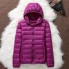 Nueva Chaqueta de Plumas con Capucha para Otoño e Invierno Transfronteriza Talla Grande Corta Mediana para Mediana Edad y Ancianos Talla Grande Ligera con Capucha para Mujer