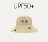 Sombrero de paja tejido combinable de estilo coreano para primavera y verano, sombrero de playa para mujer, protección solar, sombrero de pescador de ala grande, sombrero de lavabo, sombrero de marea