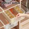Caja de Almacenamiento para Ropa Interior, Canasta Organizadora Tres en Uno para Prendas Íntimas y Calcetines, Cajón Colgante Tipo Cesta Deslizante para Armario, Divisor de Gabinete para Dormitorio