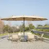 Sombrilla de tres cabezales para exteriores para jardín, terraza, villa, patio, sombrilla grande de poste central, sombrilla solar, sombrilla de parque, balcón
