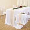 Camino de mesa de gasa en verde salvia perla para decoración de mesa de banquete de bodas, disponible en ocho colores, directo del fabricante, venta al por mayor