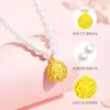 Brújulas de Ocho Tesoros Oro 999 Collar de Perlas de Agua Dulce Hebilla Segura Colgante de Oro Nuevo Regalo del Día de la Madre Meiye