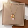Colar de borla de diamante com esmalte de gota de luxo leve estilo francês microincrustado para mulheres, corrente de clavícula doce de dopamina da moda de alta qualidade