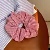 Estilo Coreano Elegante Xadrez Anel de Cabelo Intestino Grosso Feminino Alta Qualidade Sensação Bola Laço de Cabelo Corda de Cabelo Acessório de Cabelo Rabo de Pêssego Baixo Corda de Cabelo