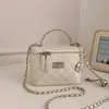 Bolso de Mujer 2026 Nuevo Modelo Bolso Caja Plateado Bolso Pequeño Estilo Chanel Bolso de Cadena Texturizado de Moda Mini Bolso Cruzado Pequeño