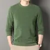 Novedad Otoño e Invierno 2026 Suéteres de Punto para Hombre Color Sólido Simple Cuello Redondo Camisa Base Suéter para Papá de Mediana Edad Hombre