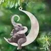 Decoración de Árbol de Navidad Transfronteriza Animal Sentado en la Luna Colgante de Árbol Decoración Colgante al Aire Libre Perro Gato Vaca Colgante Colgante Joyería
