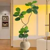 Plantas verdes artificiales de estilo vintage, higuera artificial para la sala de estar, ofreciendo una sensación de lujo ligero y alta gama, plantas verdes artificiales para decoración de interiores