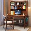 Escritorio de computadora de madera maciza, escritorio para el hogar, estantería, escritorio integrado, escritorio de estudio elevable para niños, escritorio para estudiantes