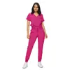 Uniformes médicos personalizados de dos piezas, uniformes dentales bordados con el nombre de la tienda, uniformes de trabajo de diseño personalizado en lotes pequeños