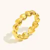 Anillo Abierto de Corazón Transfronterizo Europeo y Americano Acero Inoxidable Chapado en Oro de 18K Francés Simple de Nicho Lujo Accesible Joyería de Mano Personalizada para Mujeres