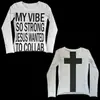 Novedades Europeas y Americanas Transfronterizas, Camisetas Redondas Estampadas con Letras, Tops Personalizados de Nicho Blanco Estilo Y2K para Mujer al por Mayor