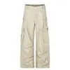 Pantalones cargo de estilo retro americano con pliegues, efecto desgastado y múltiples bolsillos para hombre y mujer, nuevos para otoño, holgados, de pierna ancha, rectos, casuales, modernos