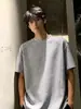 Marca de Moda Americana High Street Camiseta de Manga Corta con Hombro Normal para Hombre Verano Pareja Camiseta de Peso Pesado Estructura de Capa Interior Manga Media Moderna