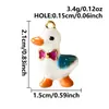 Aço inoxidável 316 dopamina desenho animado fofo pingente de animal esmaltado à mão acessórios de design componentes de joias DIY