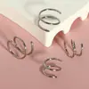 Conjunto de 4 Peças de Argolas Curvas Espirais para Nariz 8-10mm, Argolas para Orelha de 0,8mm de Espessura, Argolas para Nariz de Estilo Simples, Piercings para Hélice da Orelha, Joias para Piercing