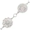 Moda Europeia e Americana Feminina Corrente de Cintura de Metal Versátil Prata Flor de Pinheiro Esculpida Pedra Incrustada Faixa de Cintura Estilo Étnico Retro Embossado