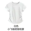 Nueva camiseta de moda de verano de manga corta con cuello en V ajustada para mujer, versátil, entallada a la cintura, adelgazante, tacto de alta gama, top de estilo nicho