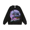Camiseta vintage de Hip Hop Japonés con estampado de dibujos animados lavable de manga corta antigua para hombre y mujer, camiseta retro holgada de manga corta