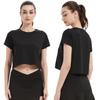Ropa Deportiva Holgada Transfronteriza de Amazon para Mujer, Camiseta de Manga Corta de Yoga Talla Grande de Verano, Top Deportivo para Entrenamiento y Running