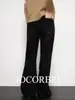 Pantalones JocorbeiSupermodel Negros de Cintura Alta Ligeramente Acampanados para Mujer, Nuevos Pantalones Adelgazantes de Longitud Completa