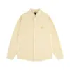 Padrão de Bordado para Toalha Camisa Feminina Listrada Amarela Estilo Casual Japonês e Coreano Novo Estilo Blusa Solta Jaqueta com Bordado de Cachorro