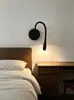 Lámpara de Pared Moderna de Lujo Ligero para Dormitorio Lámpara de Fondo para Habitación de Hotel Personalidad Creativa de Diseñador Manguera Flexible Lámpara de Lectura de Mesita de Noche