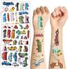 Pegatinas de tatuaje de coche de dibujos animados para niños transfronterizas, autobús, impermeables, regalos de fiesta, pegatinas divertidas, divertidas, al por mayor