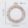 Criativo Elegante Acessível Luxo Diamante Geométrico Redondo Pingente DIY Acessórios Liga Galvanizada Joias Colar Pulseira Atacado