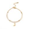 Ge Xiang jóias moda feminina elegante namoradas mesmo sólido curvo lua oca dupla estrela pingente pulseira de aço inoxidável
