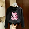 Camiseta de manga comprida para meninas 2026 nova coleção de outono camiseta básica infantil roupa íntima casual top de algodão puro para meninas pequenas início do outono
