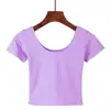 Camiseta Corta de Manga Corta para Mujer, Estilo Coreano, Ajustada, que Muestra el Ombligo, Top Corto Ajustado de Cintura Alta, Camiseta que Muestra el Ombligo, Camiseta Corta