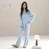 Pijama de Algodón Puro para Mujer, Primavera y Otoño, Manga Larga, Se Puede Usar Afuera, Holgado Casual, Dibujos Animados, Nuevo Estilo 2026, Conjunto de Ropa para Casa 100% Algodón