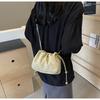 Bolsos Coreanos de Alta Gama Verano 2024 Nuevo Diseño Nicho Cadena Bandolera Plisada Bolso Cubo Versátil para Mujer