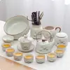 Lujo Ligero Gama Alta Horno Ru Juego de Té Kung Fu para el Hogar Cerámica China Tetera Taza de Té Bandeja de Té Pequeña Regalo